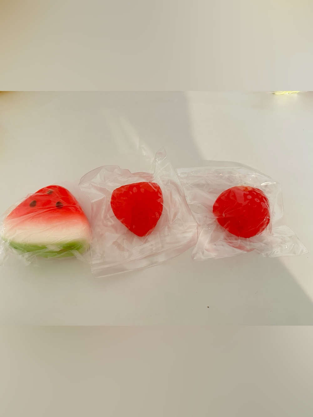 Watermelon & Strawberry Scented Squishy Toy Set - Bright Red